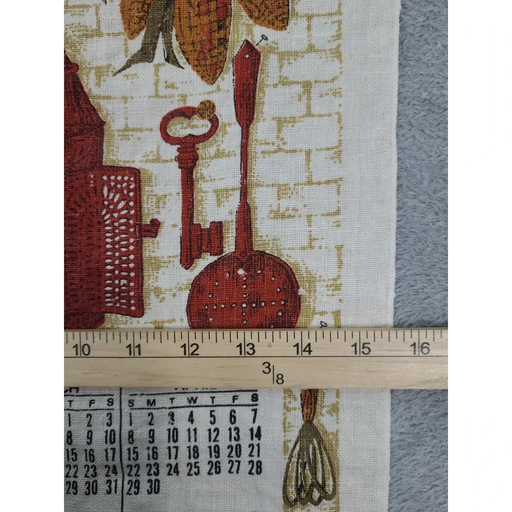 1973‎ Calendar Kitchen Linen Towel Vintage Fall and Autumn Inn 25